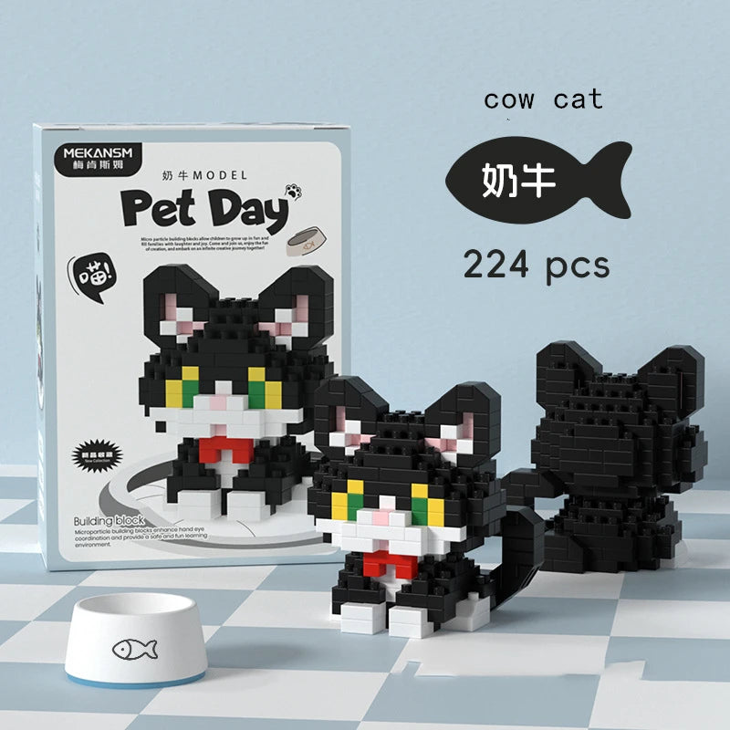 Mini Pet Building Blocks Dog & Cat Model Set