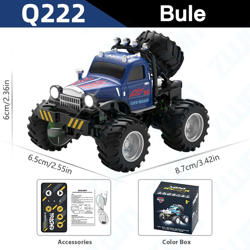 Mini RC Truck 1:64 with Trailer All-Terrain Remote Control