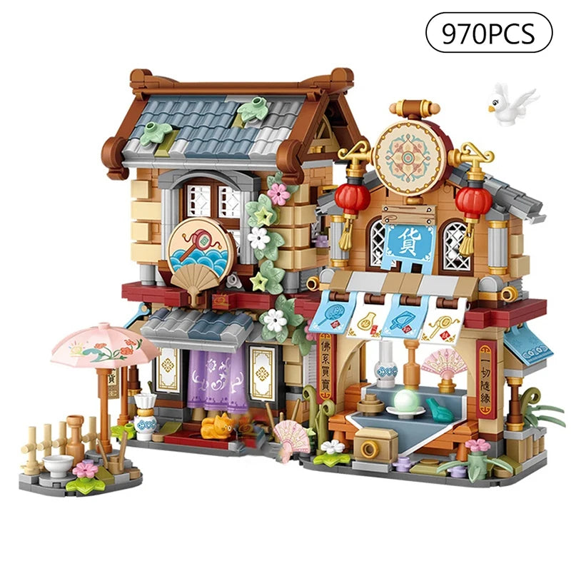 Miniature Building Blocks Set – DIY Street Shop Model Kit