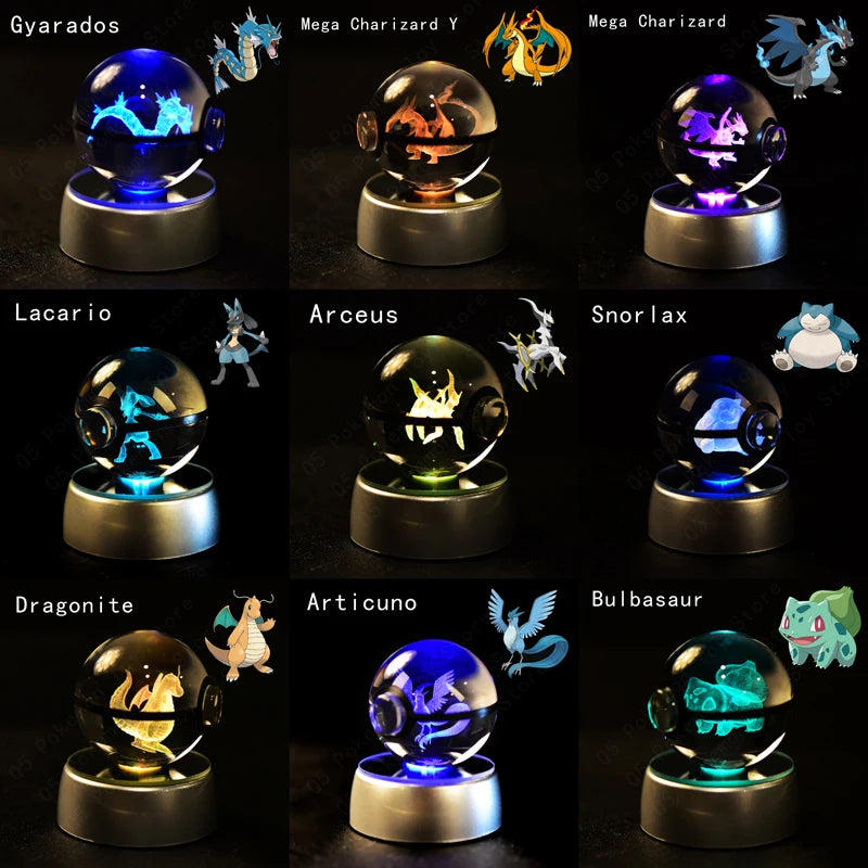 3D Crystal Ball Lamp – Glass LED Night Light Collectible