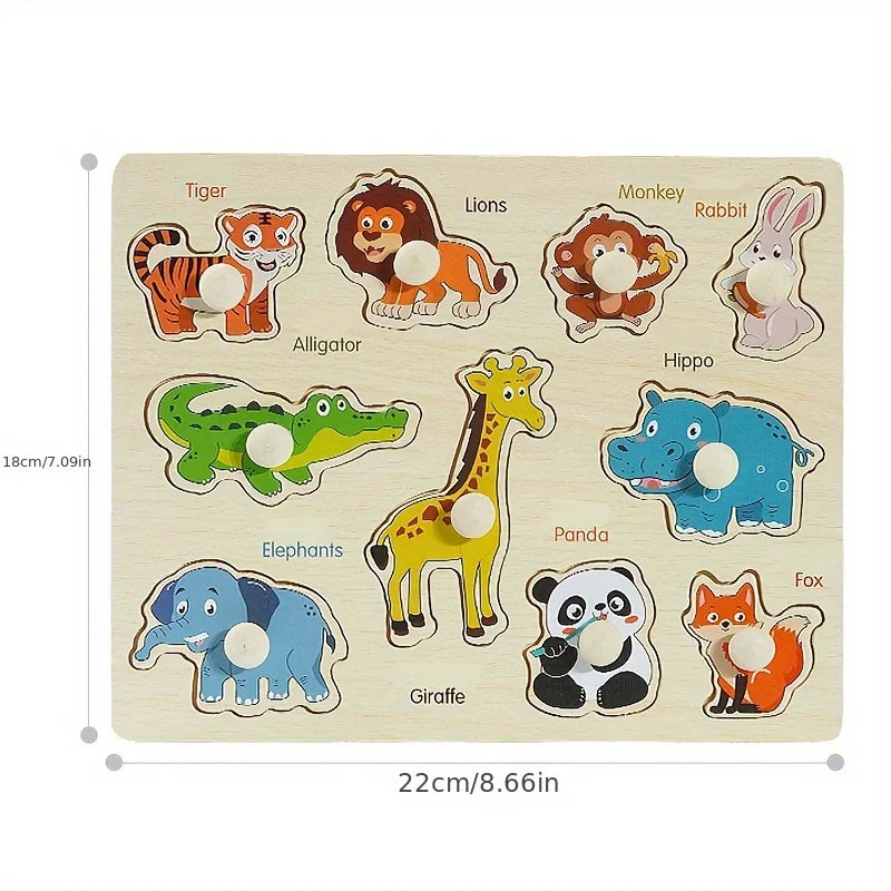 Montessori Shape Puzzle – Wooden Geometry Matching Board