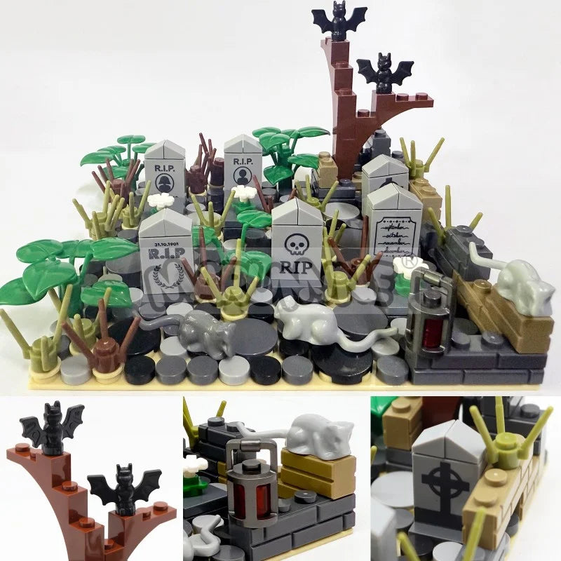 Halloween Building Blocks Set 99-265pcs Graveyard Construction Bricks