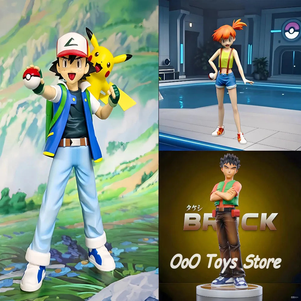 13-15cm Anime Pokemen Figure Brock Ash Ketchum Misty Action Figures Pvc Collection Model Toys for Gifts