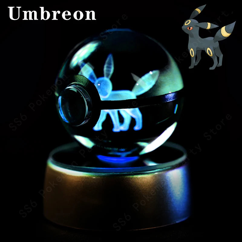 3D Crystal Ball Night Light – Glass LED Display Lamp