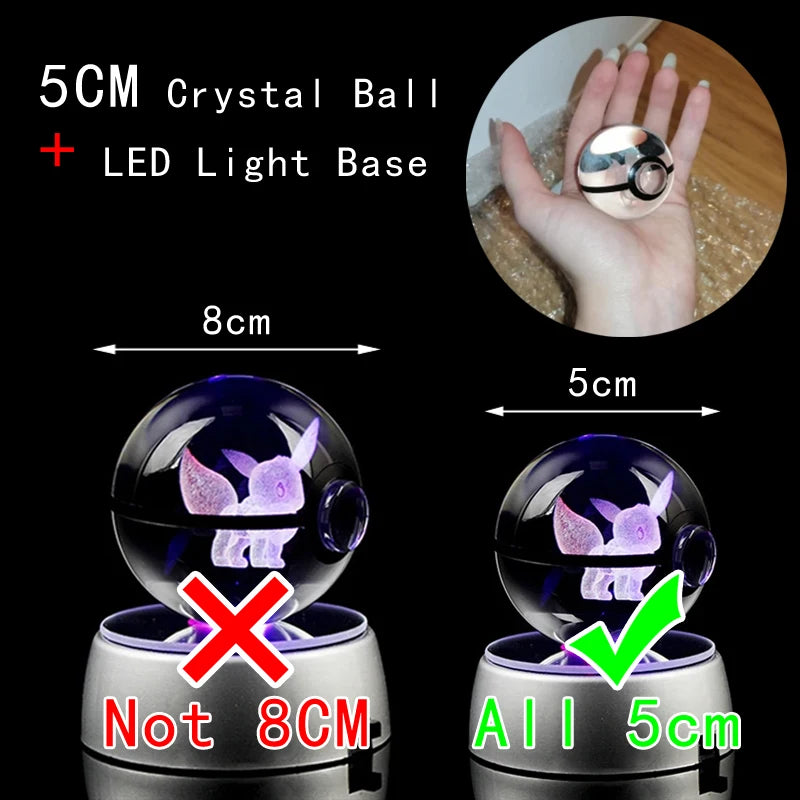 3D Crystal Ball Lamp – Glass LED Night Light Collectible
