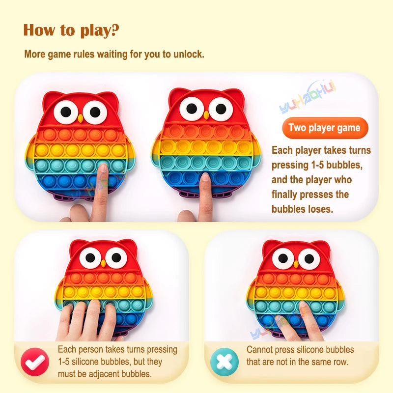 Pop It Fidget Toy – Rainbow Bubble Push Pop Sensory Toy