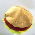 Creative Cheeseburger Shaped Fancy Hat Halloween Costume Hamburger Hat Cute Cospaly Party Food Beret Clothing Accessories