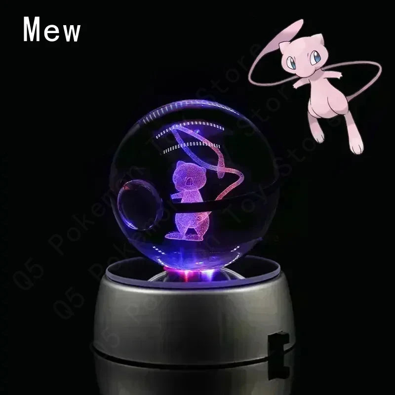 3D Crystal Ball Lamp – Glass LED Night Light Collectible