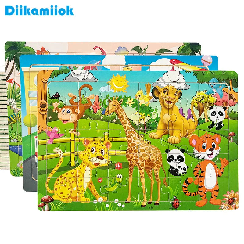 Wooden Jigsaw Puzzle – 30-Piece Animal Toy