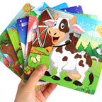 Wooden 3D Puzzle – Cartoon Animal Jigsaw Toy for Kids