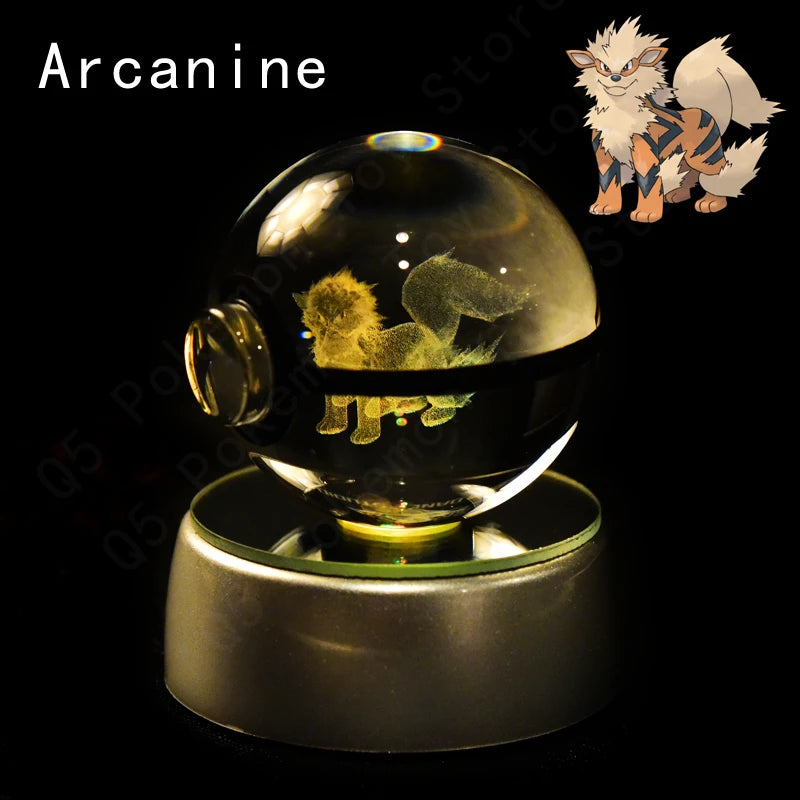 3D Crystal Ball Night Light Glass LED Collectible Lamp