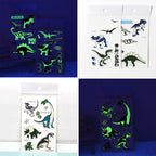 10 Sheets Luminous Dinosaur Temporary Tattoos, Waterproof Glow In The Dark T-Rex Pterosaur Velociraptor Triceratops Stegosaur De