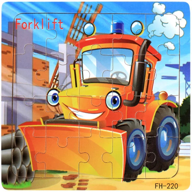 Wooden 3D Puzzle – Cartoon Animal Jigsaw Toy for Kids