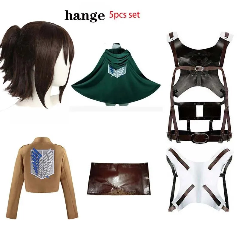 Cosplay Anime Levi Ackerman Mikasa Ackerman Cosplay Costume Eren Jaeger Outfits Hange Zoe Cosplay Costume AOT Full Set