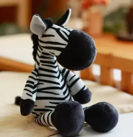 25CM Kawaii Jungle Animal Plush Toys Forest Animal Plush Dog Zebra Elephant Lion Fox Giraffe Children's Toys Doll Birthday Gift