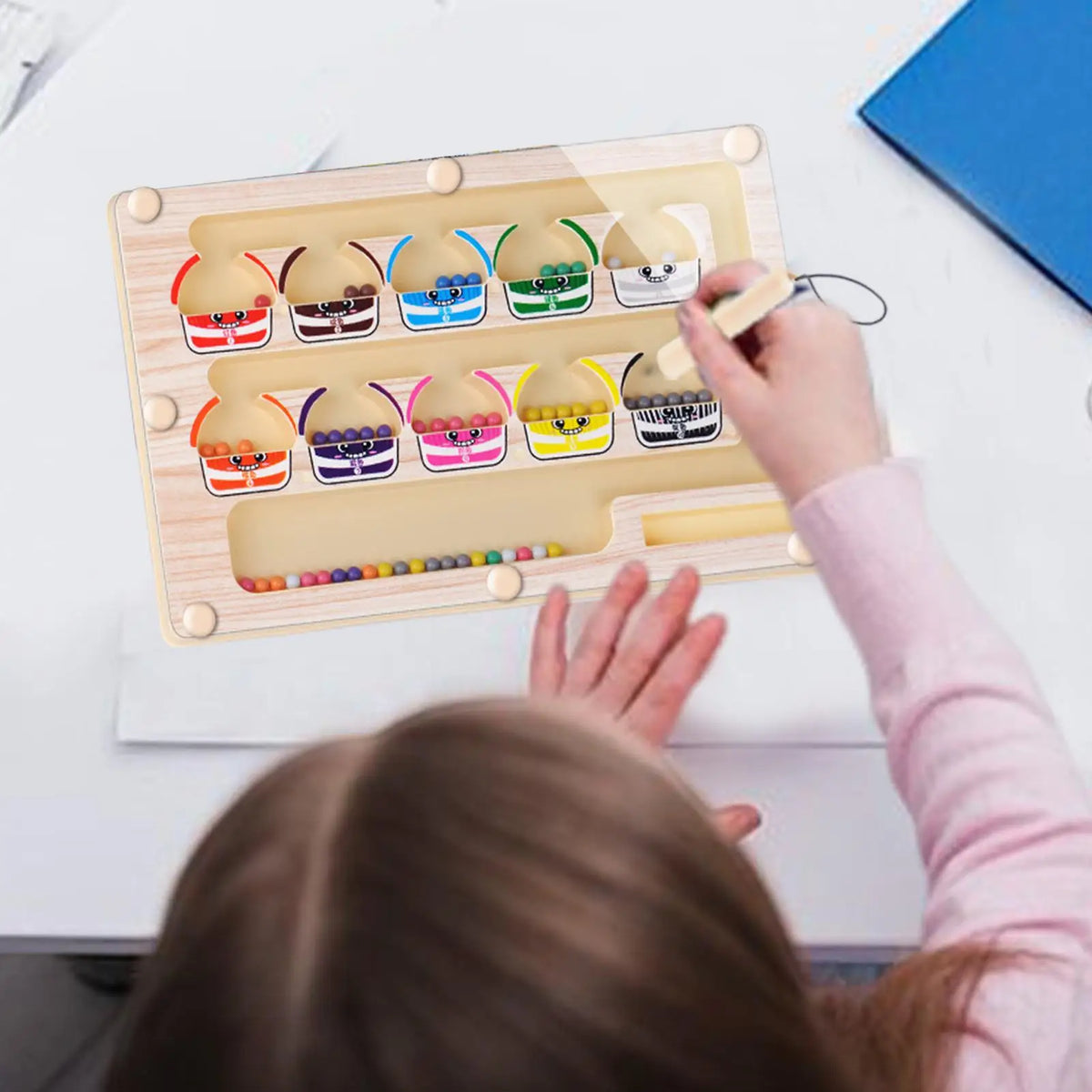 Magnetic Color and Number Maze – Wooden Sorting Puzzle Toy