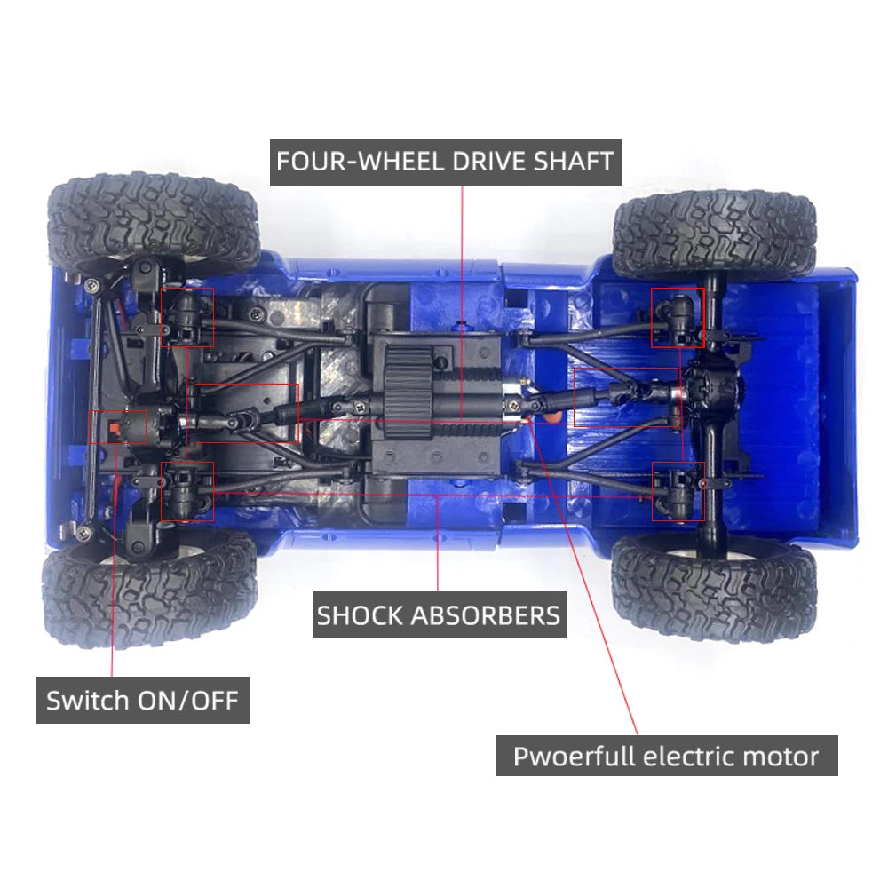 RC Rock Crawler 1:16 4WD Off Road Climbing Truck with LED