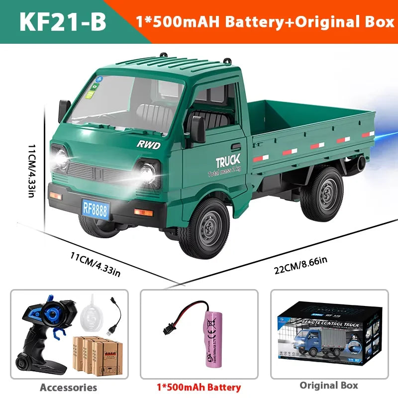 Mini Remote Control Truck 1:18 RC Cargo Van with LED Lights