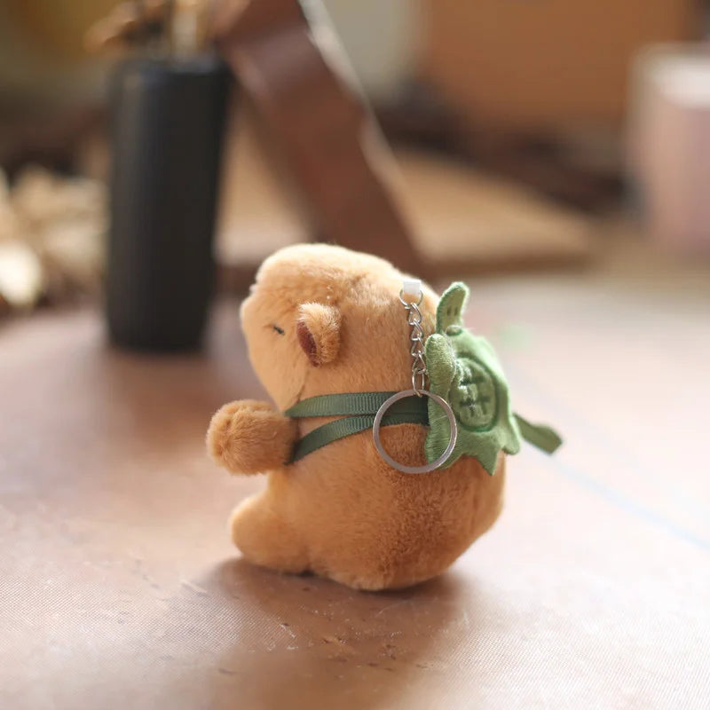 Capybara Plush Toy Kawaii Stuffed Animals Fluffy Capybara With Strawberry Tortoise Slap Bracelet keychain Birthday Gift