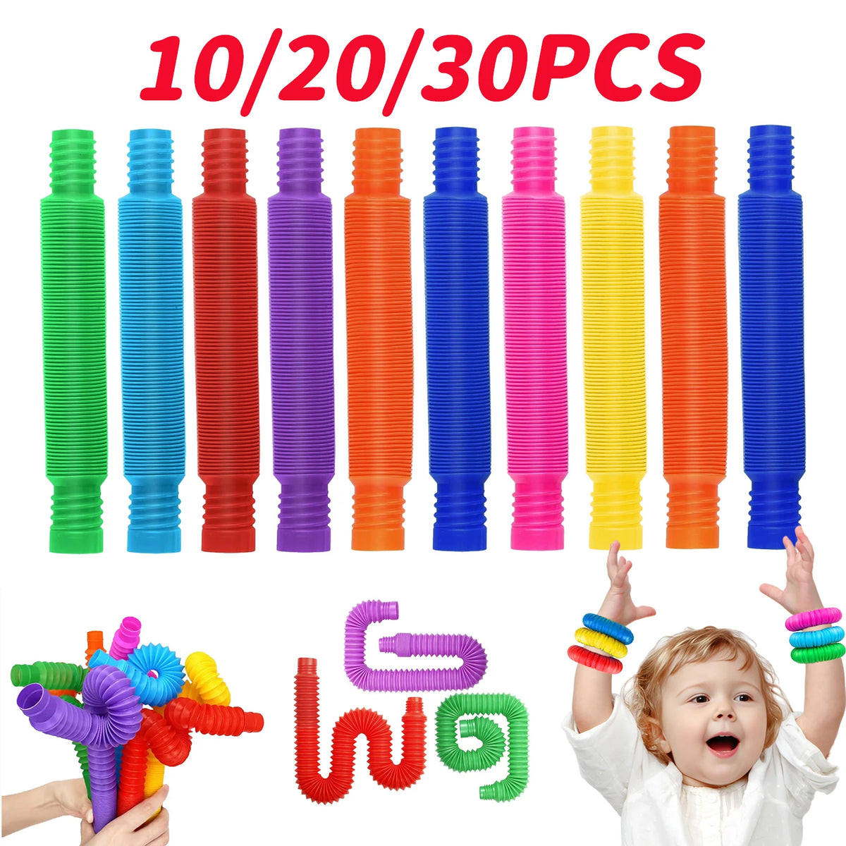 Telescopic Pop Tubes – Colorful Sensory Stretch Fidget Toys