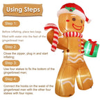 Christmas Inflatable Gingerbread Man – LED Outdoor Yard Decoration