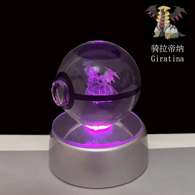 3D Crystal Ball Night Light – LED Decorative Display Lamp
