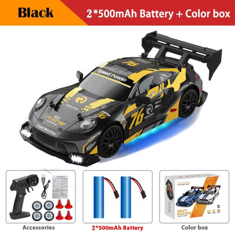 RC Drift Car 4WD Remote Control Car with LED Lights, 2.4GHz