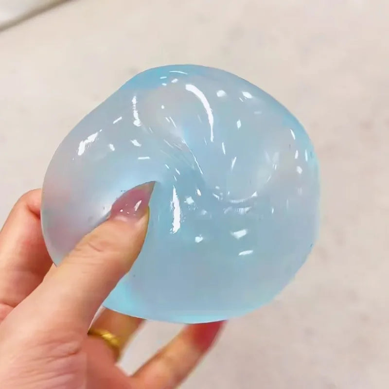 Blue Maltose Squishy Toy – Transparent Mochi Fidget Ball