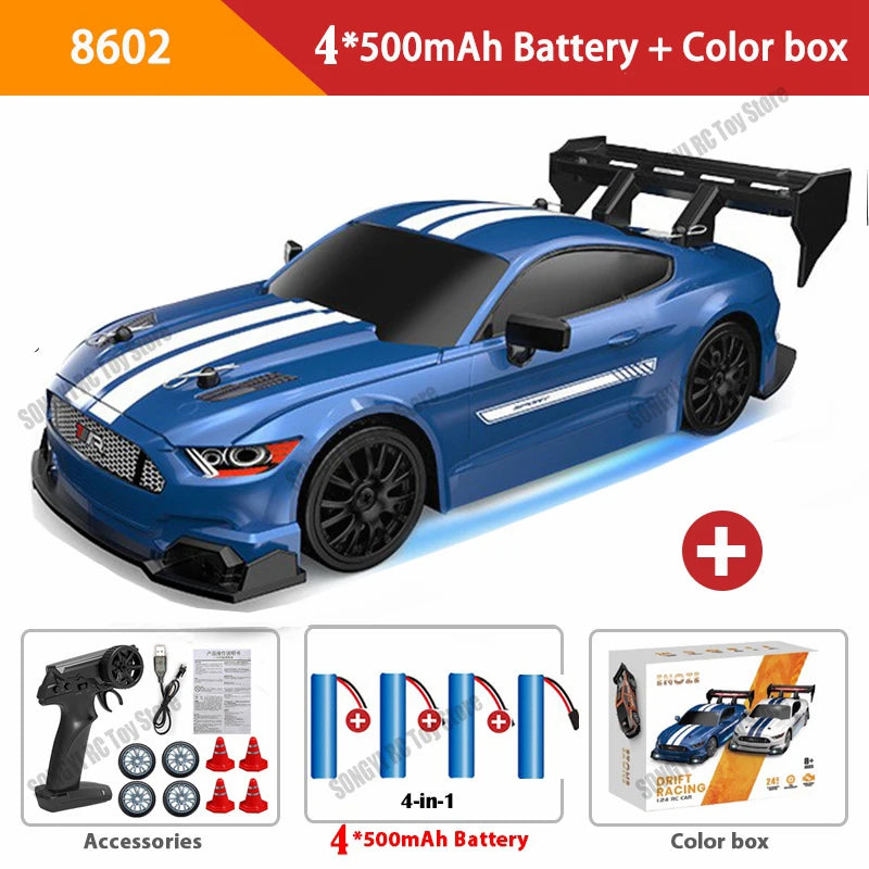 RC Drift Car 4WD Remote Control Car with LED Lights, 2.4GHz