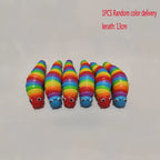 3D Slug Fidget Toy Colorful Slug Snail Toy Articulated Flexible All Ages Relief Anti-Anxiety Sensory Toys for Children